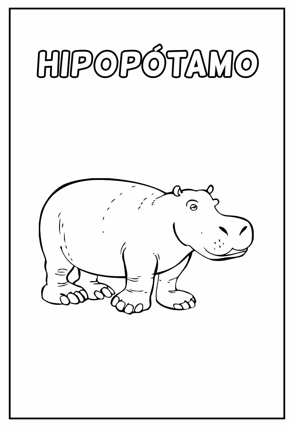 Desenho de Hipopótamo para colorir