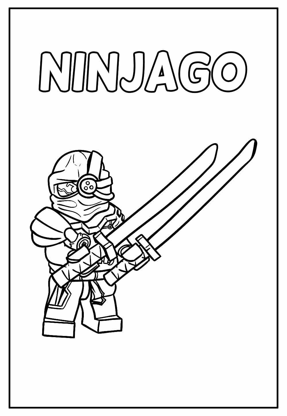 Desenho Educativo de Ninjago para pintar