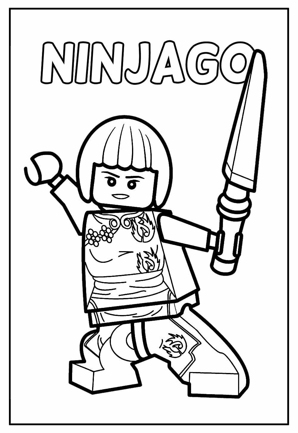 Desenho Educativo de Ninjago para colorir
