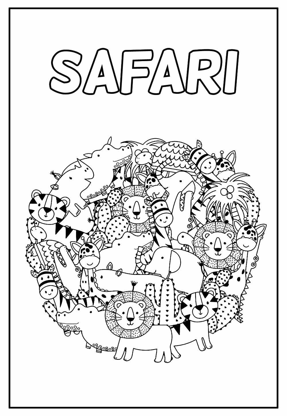 Desenhos de Safari para imprimir e colorir - Pinte Online