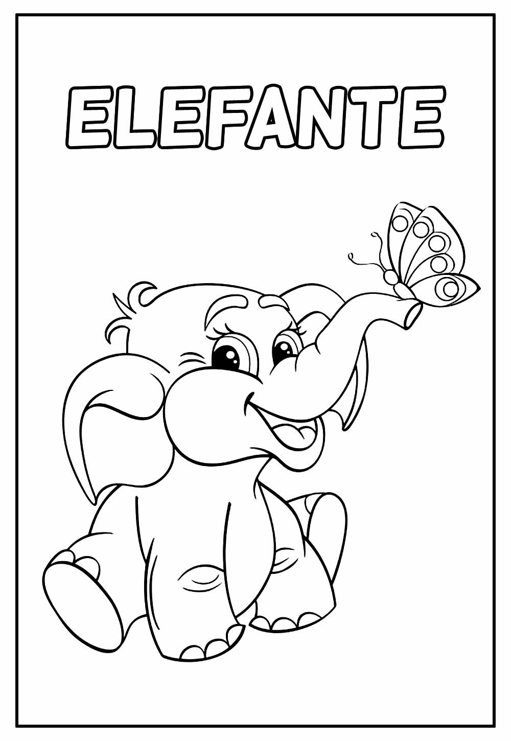 Desenho de Elefante para colorir