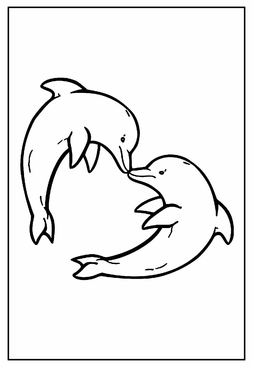 Desenho de Golfinhos para pintar
