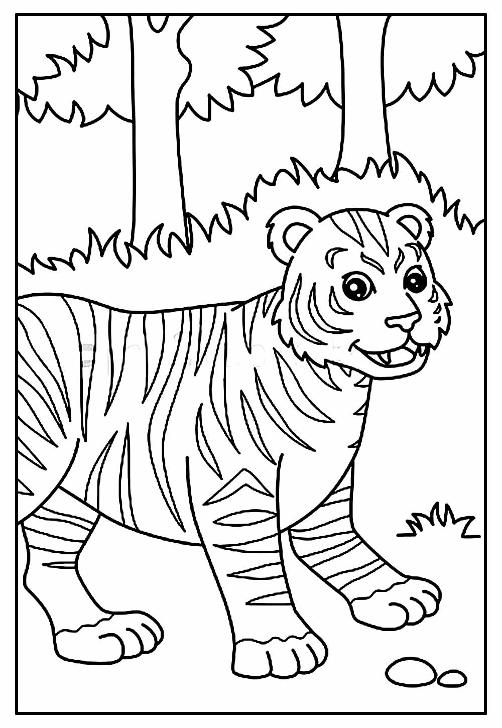 Desenho de Tigre para pintar