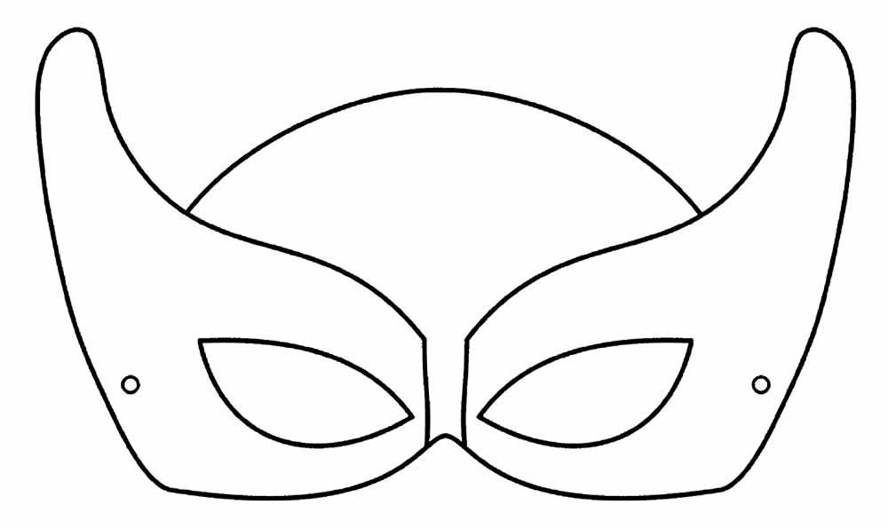 Máscara de Wolverine para imprimir e colorir