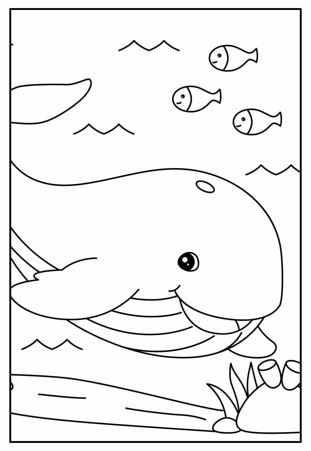 Desenhos para colorir de desenho de uma baleia para colorir  