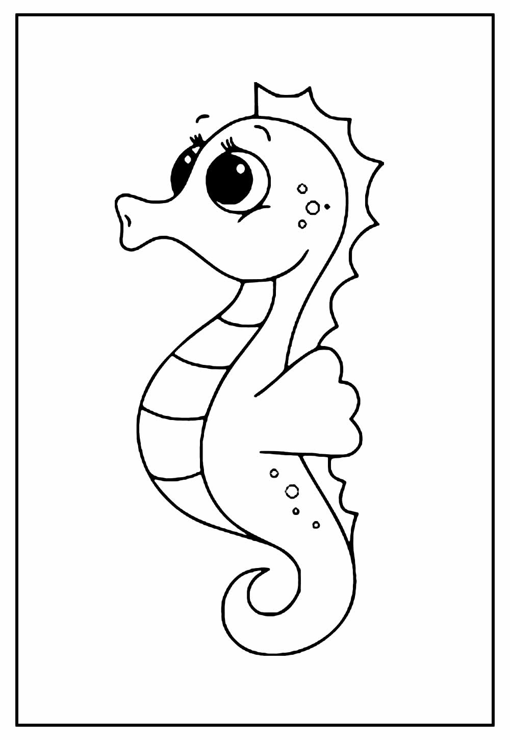 Desenhos para colorir de desenho de um lindo cavalo marinho para