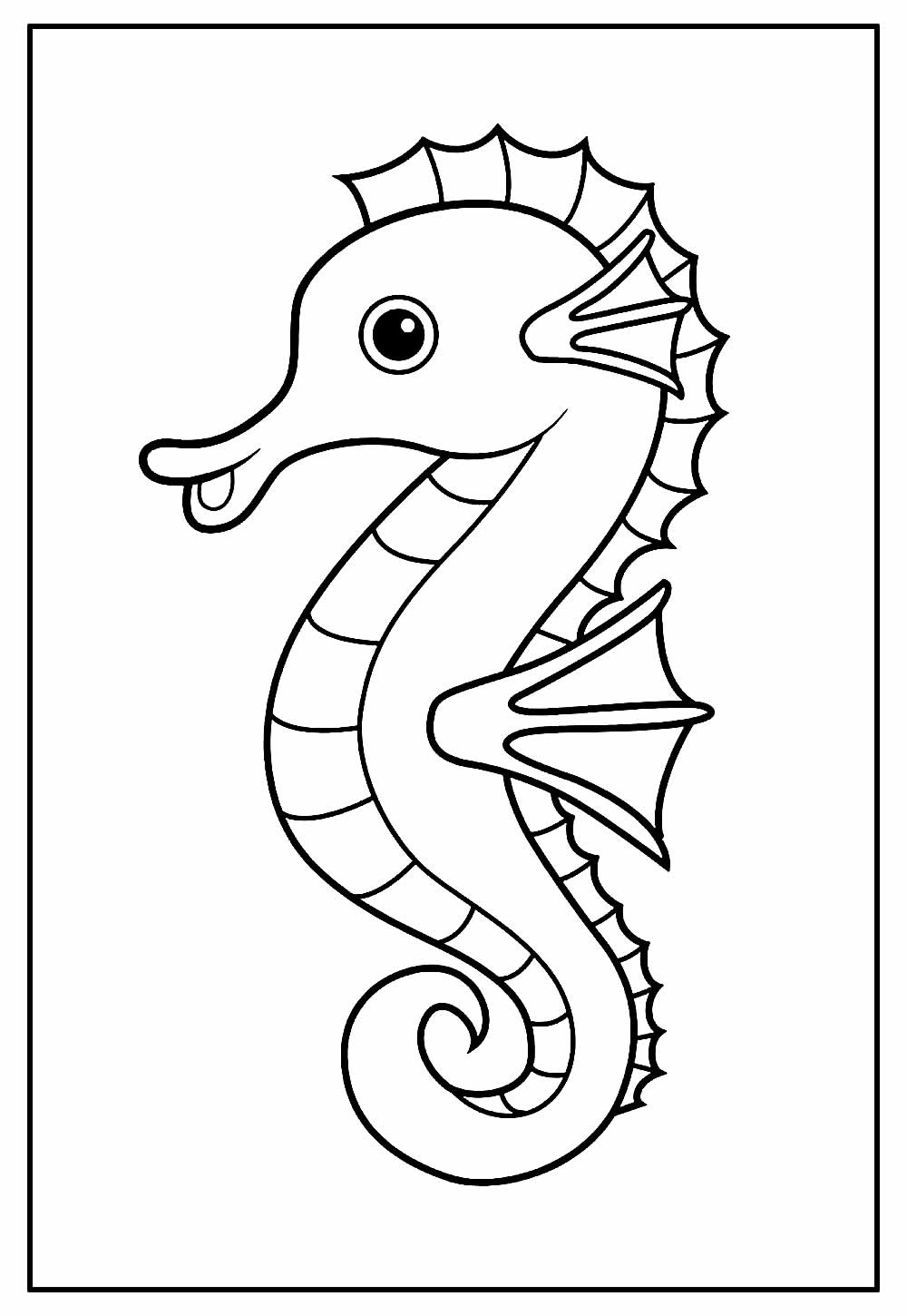 Desenhos para colorir de desenho de um lindo cavalo marinho para