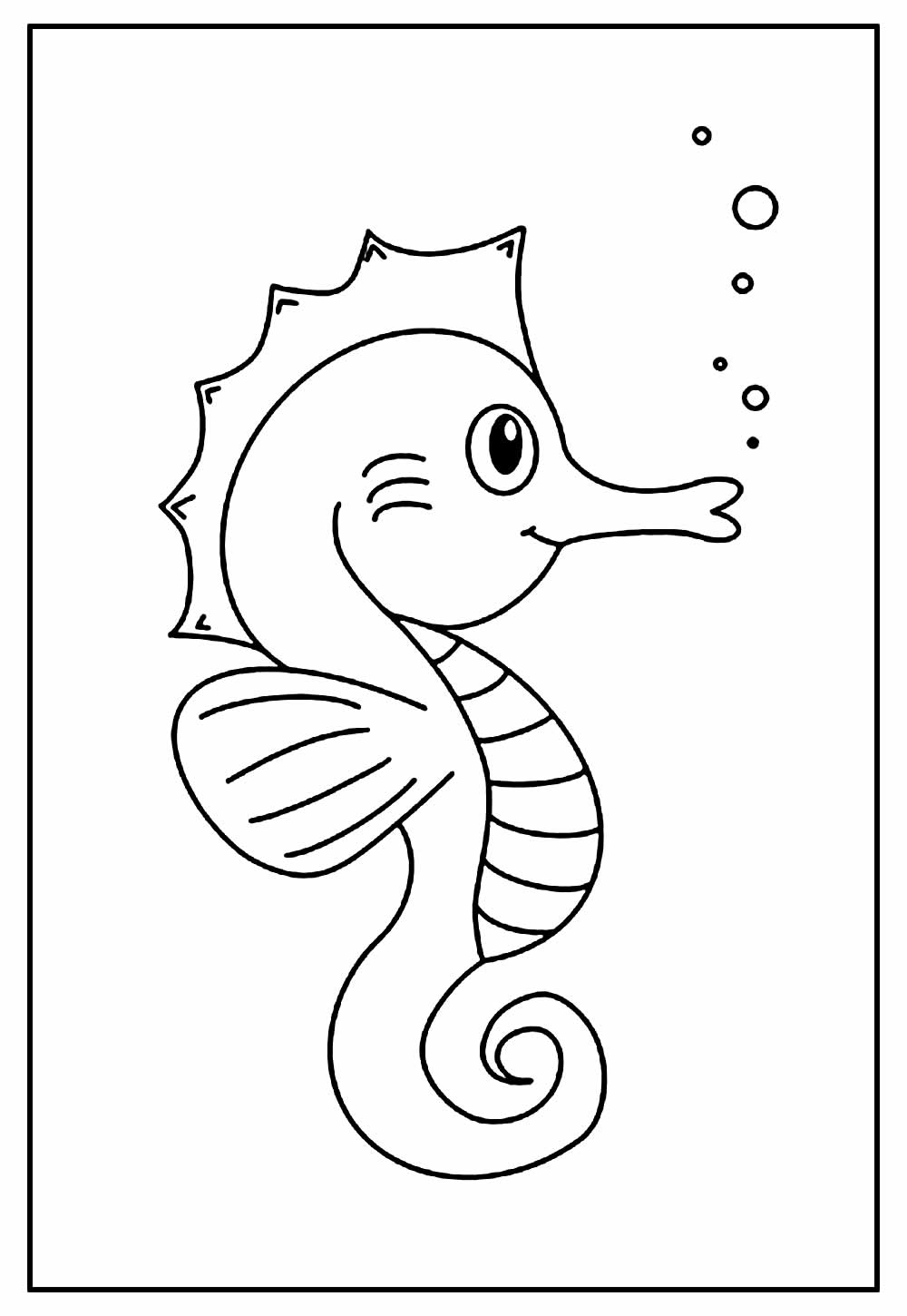 Desenhos para colorir de desenho de um cavalo-marinho para colorir