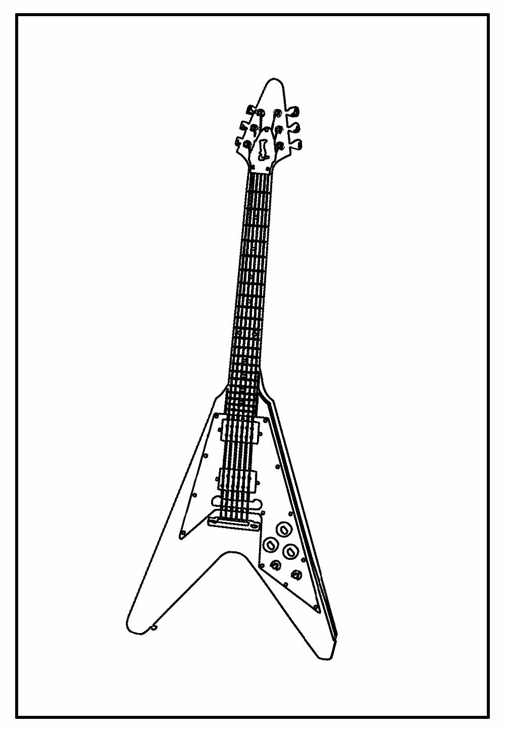 Desenho de Guitarra para colorir