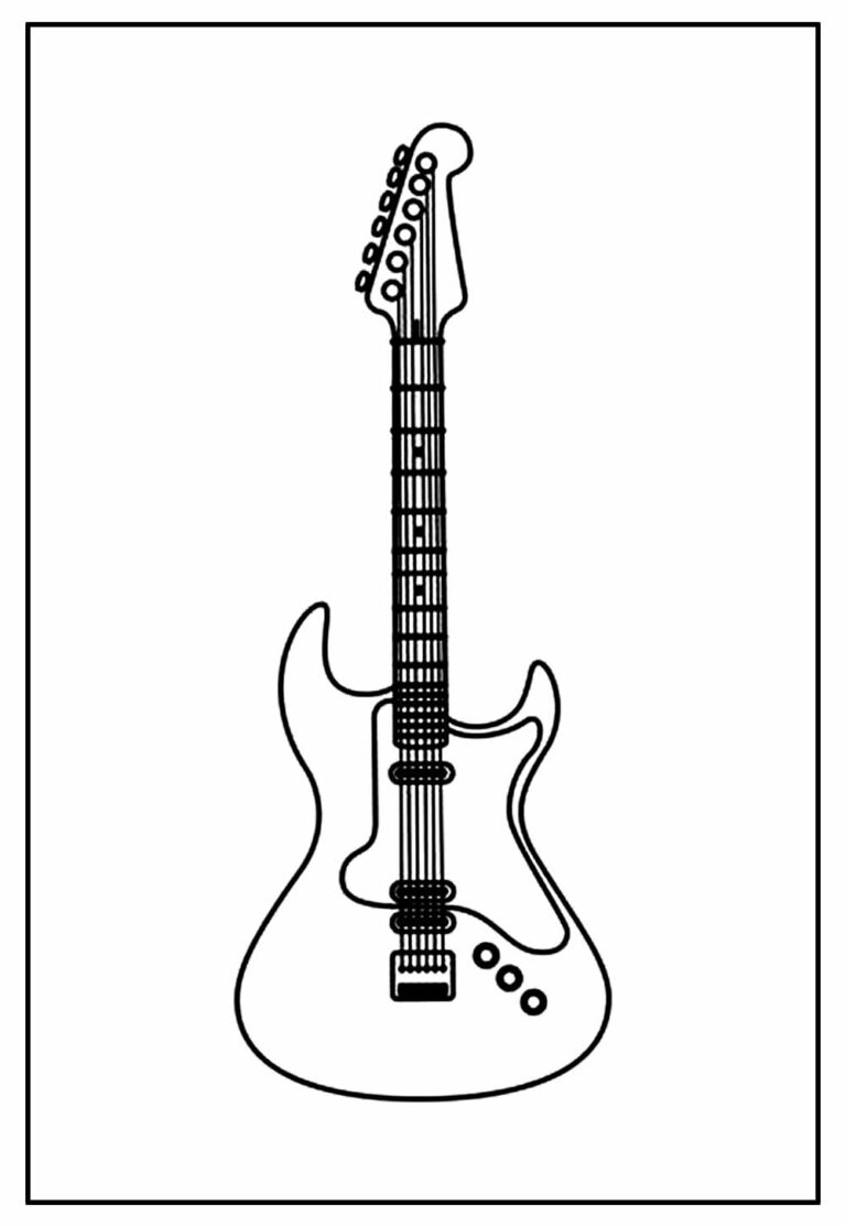 Desenhos de Guitarra para colorir e imprimir - Pinte Online