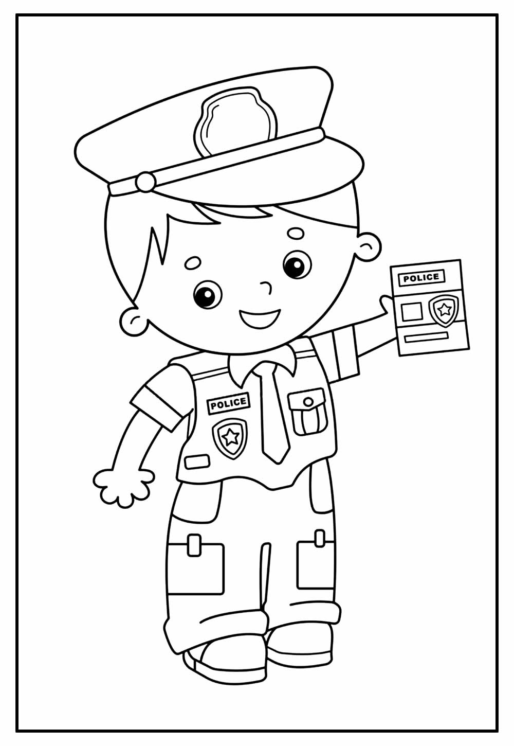 Desenho de Polícia para colorir
