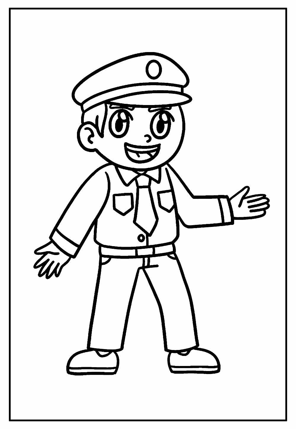 Desenho de Policial para colorir