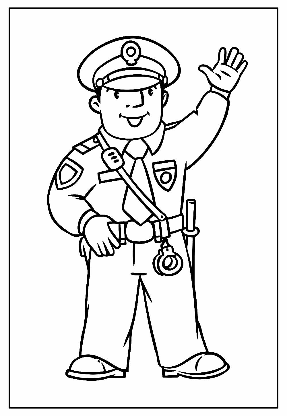 Desenho de Polícia para colorir