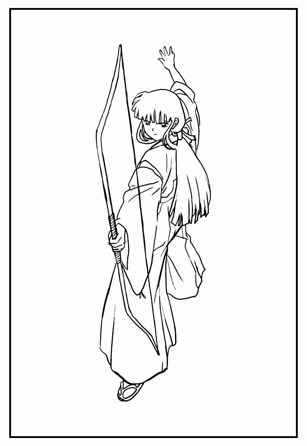 Desenho de InuYasha para imprimir e colorir