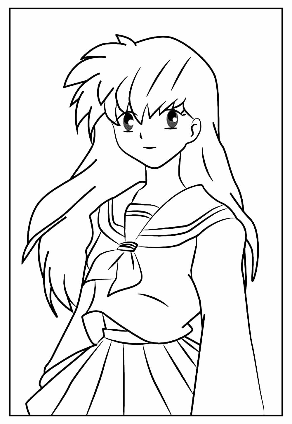 Desenho de InuYasha para colorir e pintar