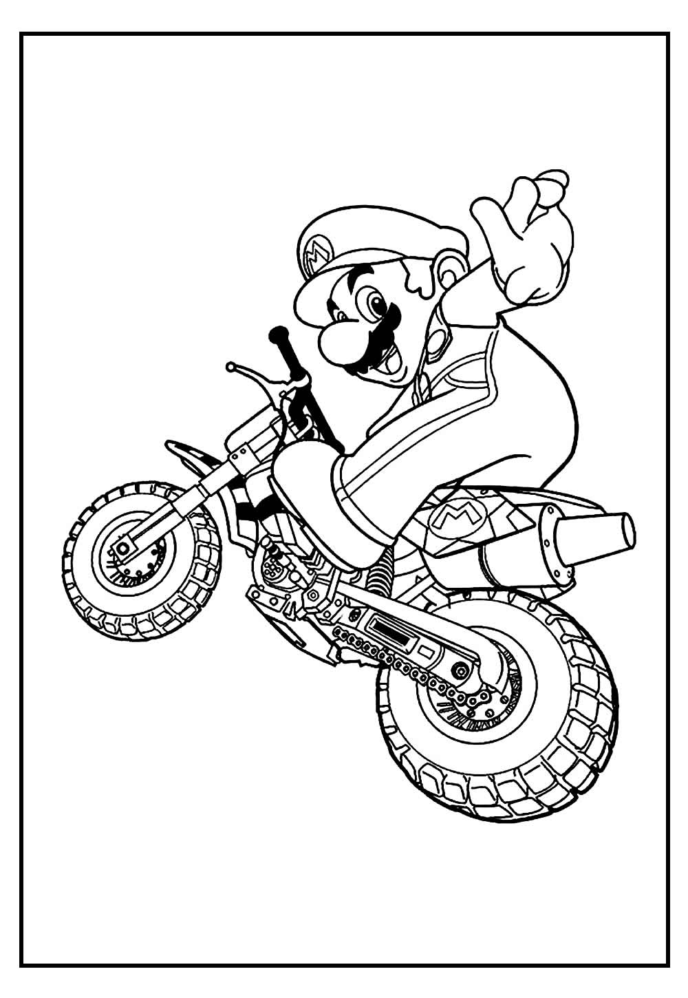 Mario Bros Colorir Moto
