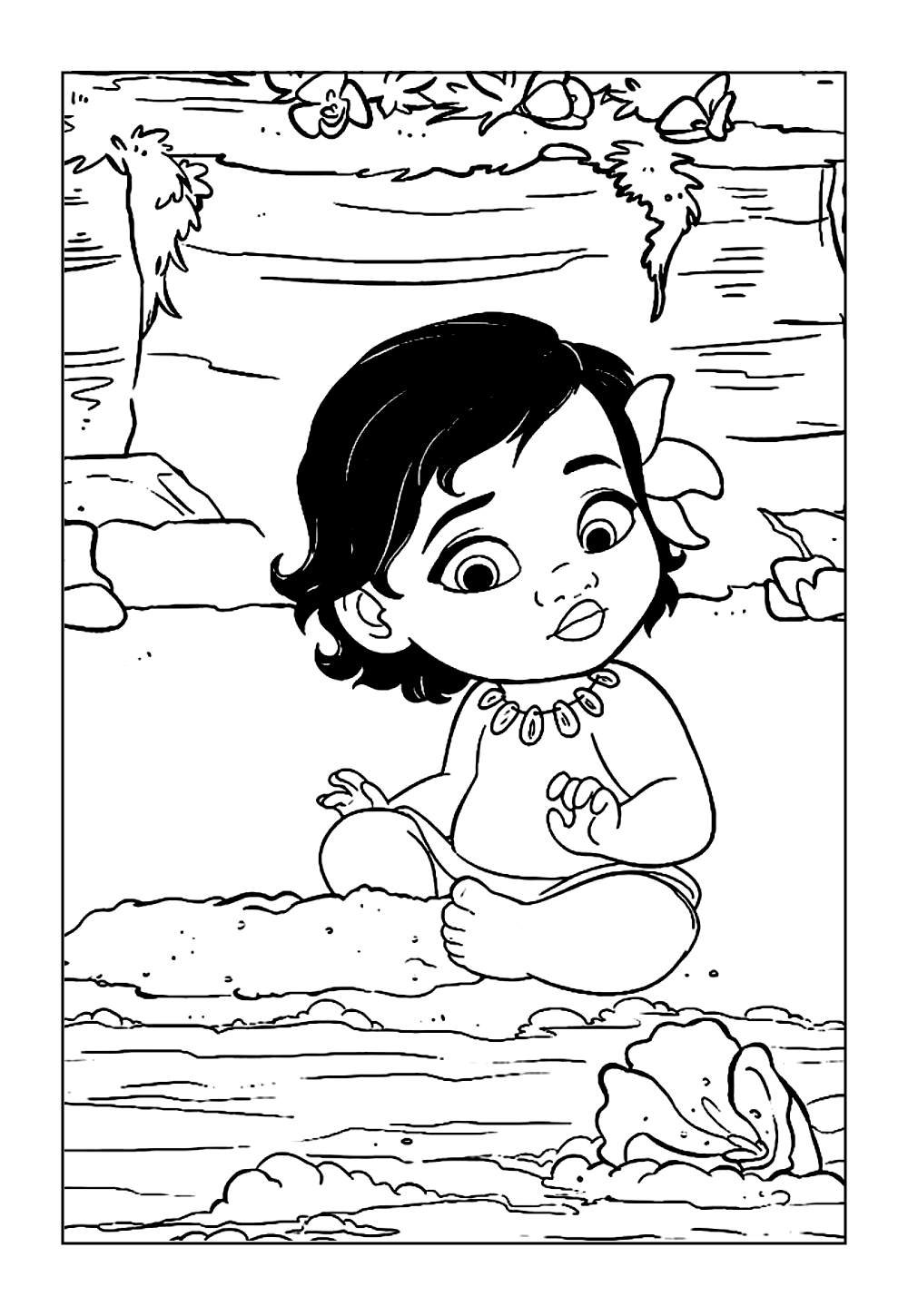 Desenho da Moana Baby para colorir