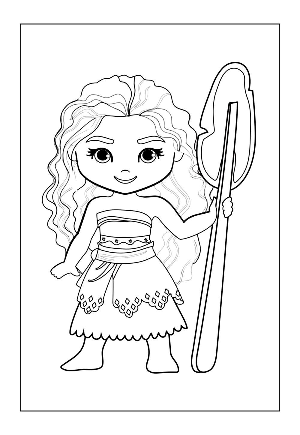 Desenho da Moana Baby para pintar