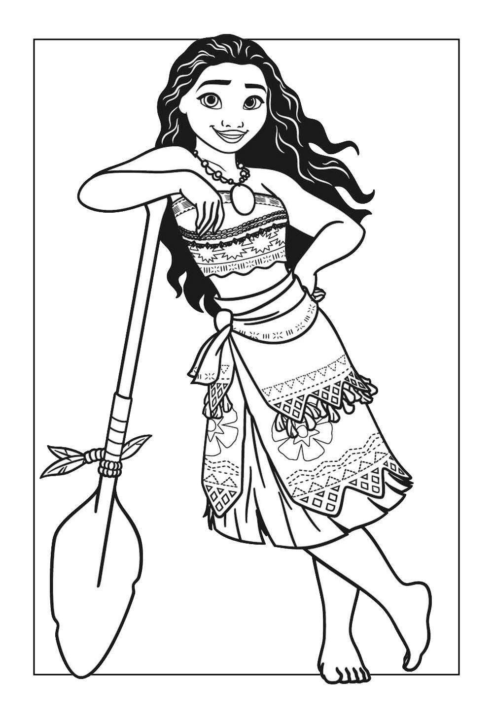 Desenho da Moana para pintar