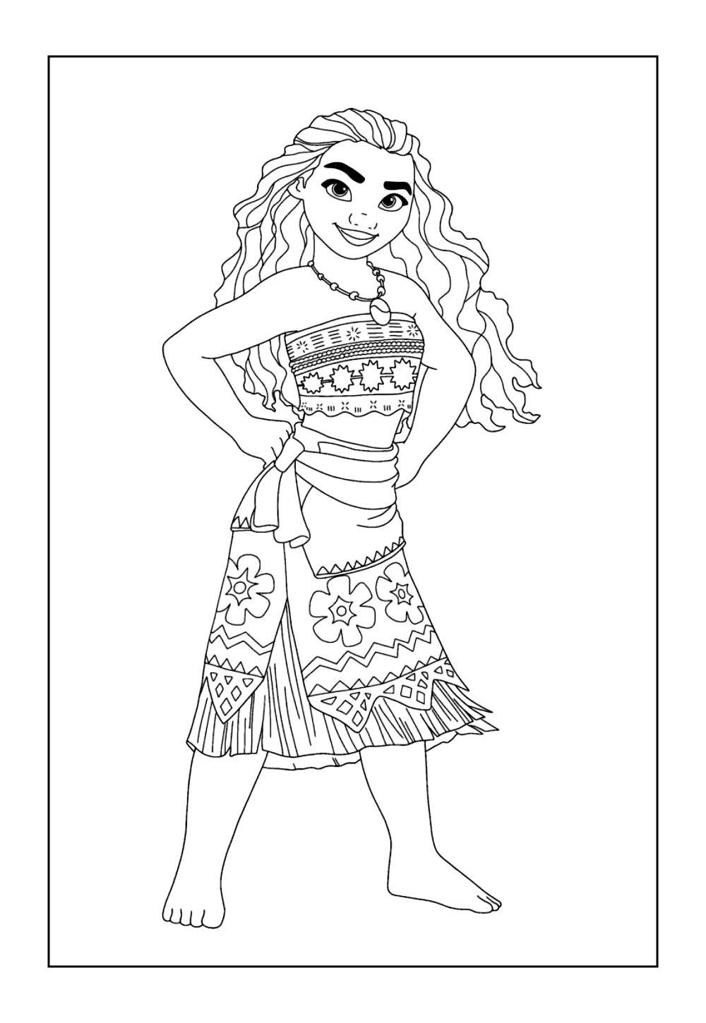 Desenho da Moana para imprimir