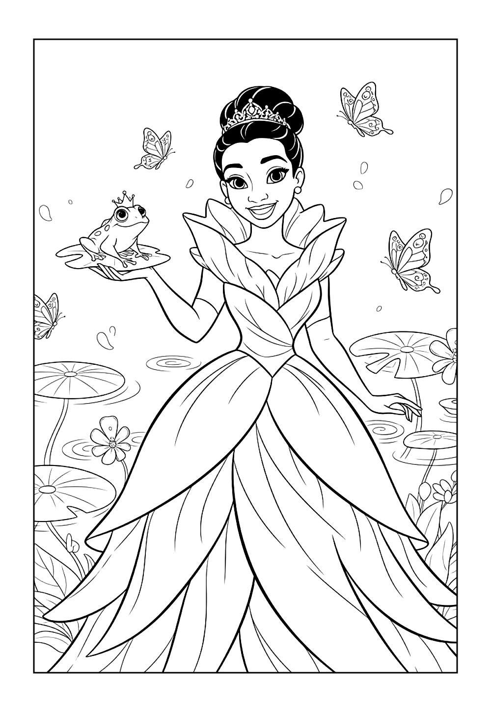 Desenho da Tiana para colorir