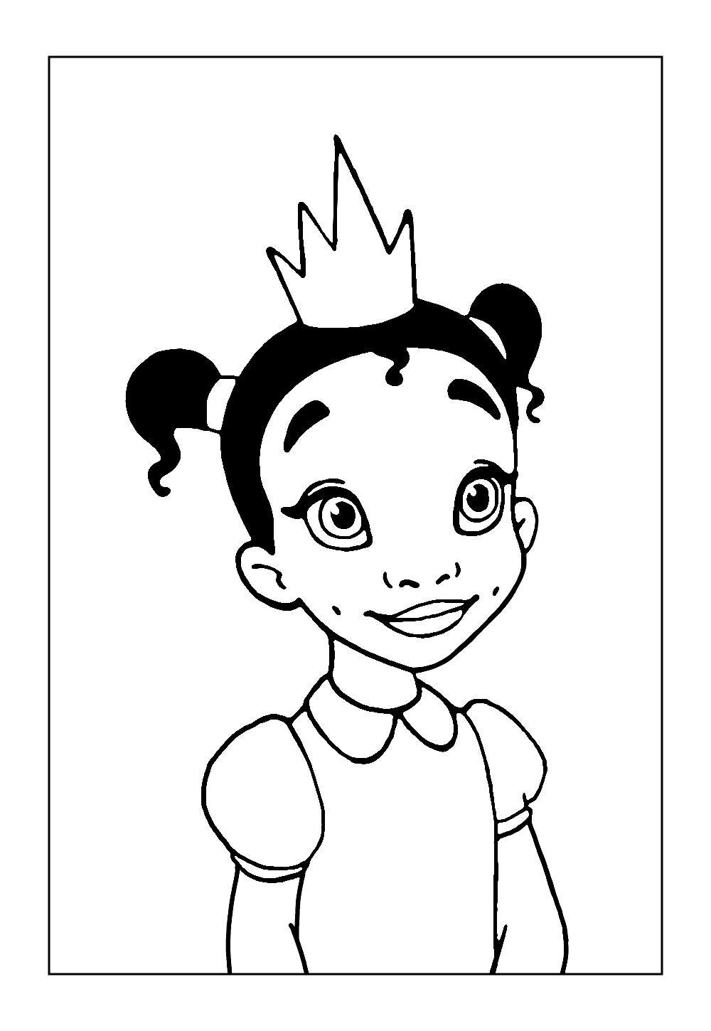 Desenho da Tiana para pintar
