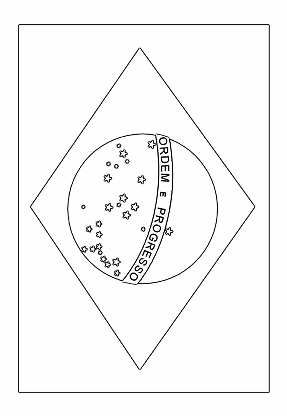 Desenho da Bandeira do Brasil para imprimir
