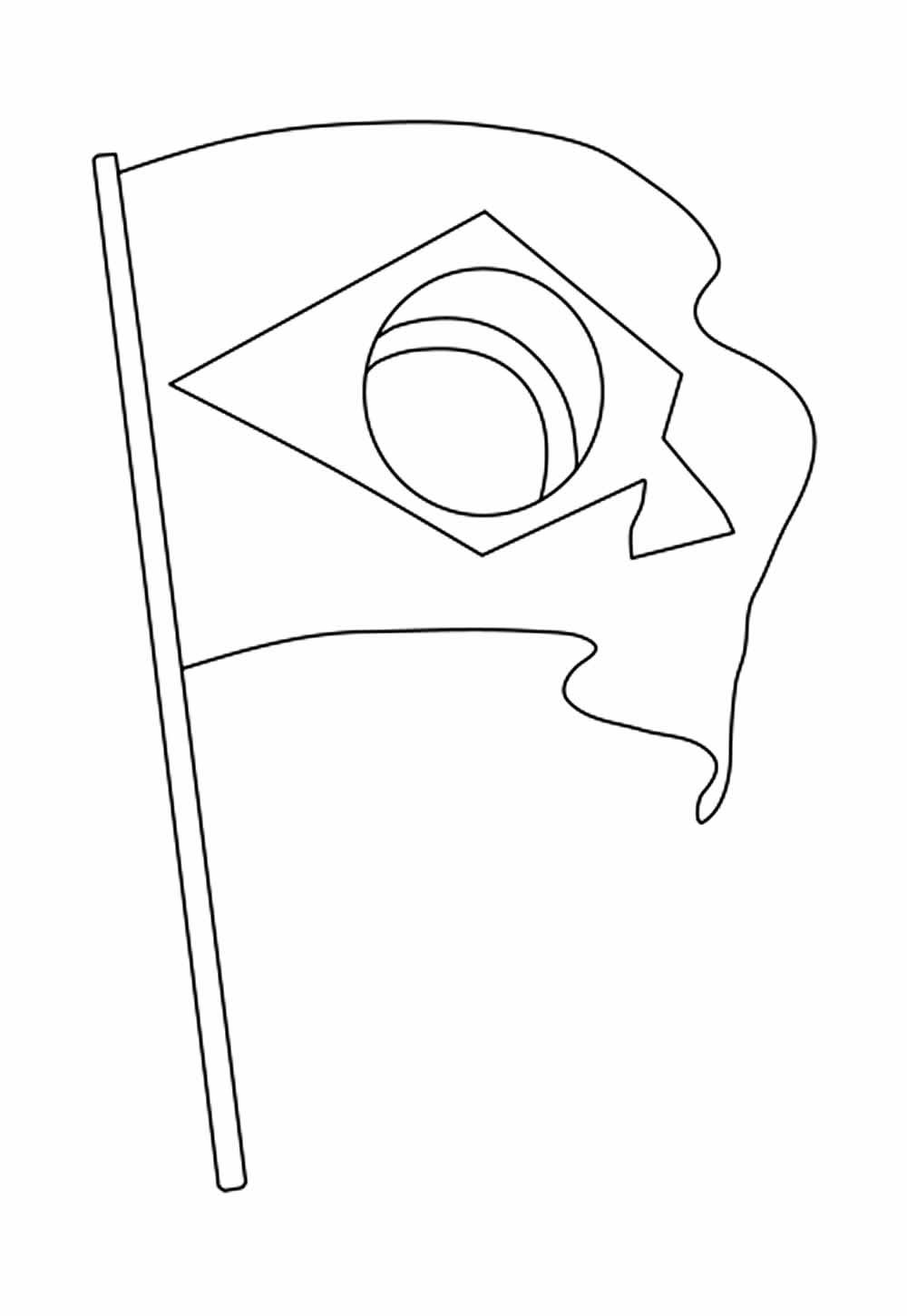 Desenho da Bandeira do Brasil para pintar