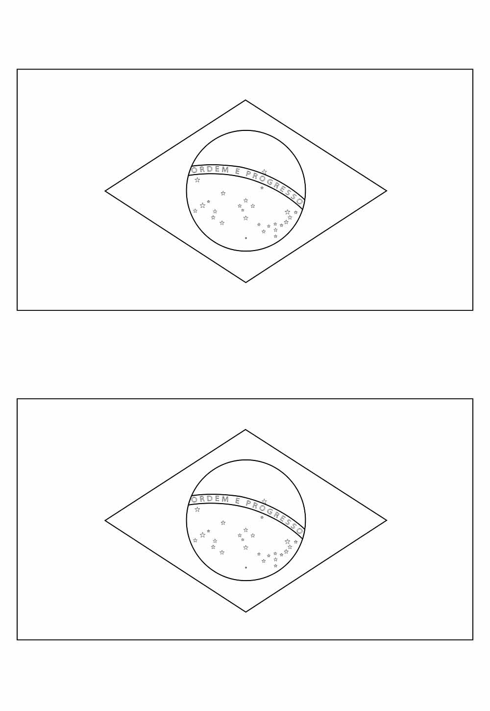 Desenhos da Bandeira do Brasil para imprimir