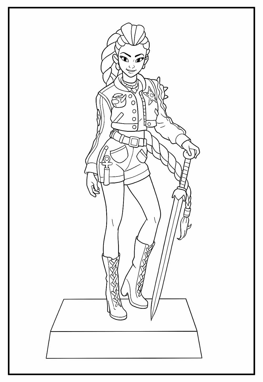 Desenho de Guerreiras do K-Pop para colorir