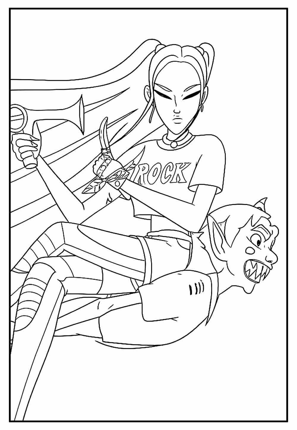 Desenho de Guerreiras do K-Pop para pintar