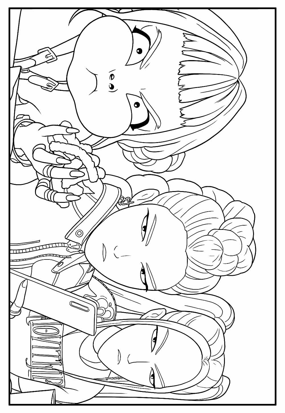 Desenho de Guerreiras do K-Pop para colorir