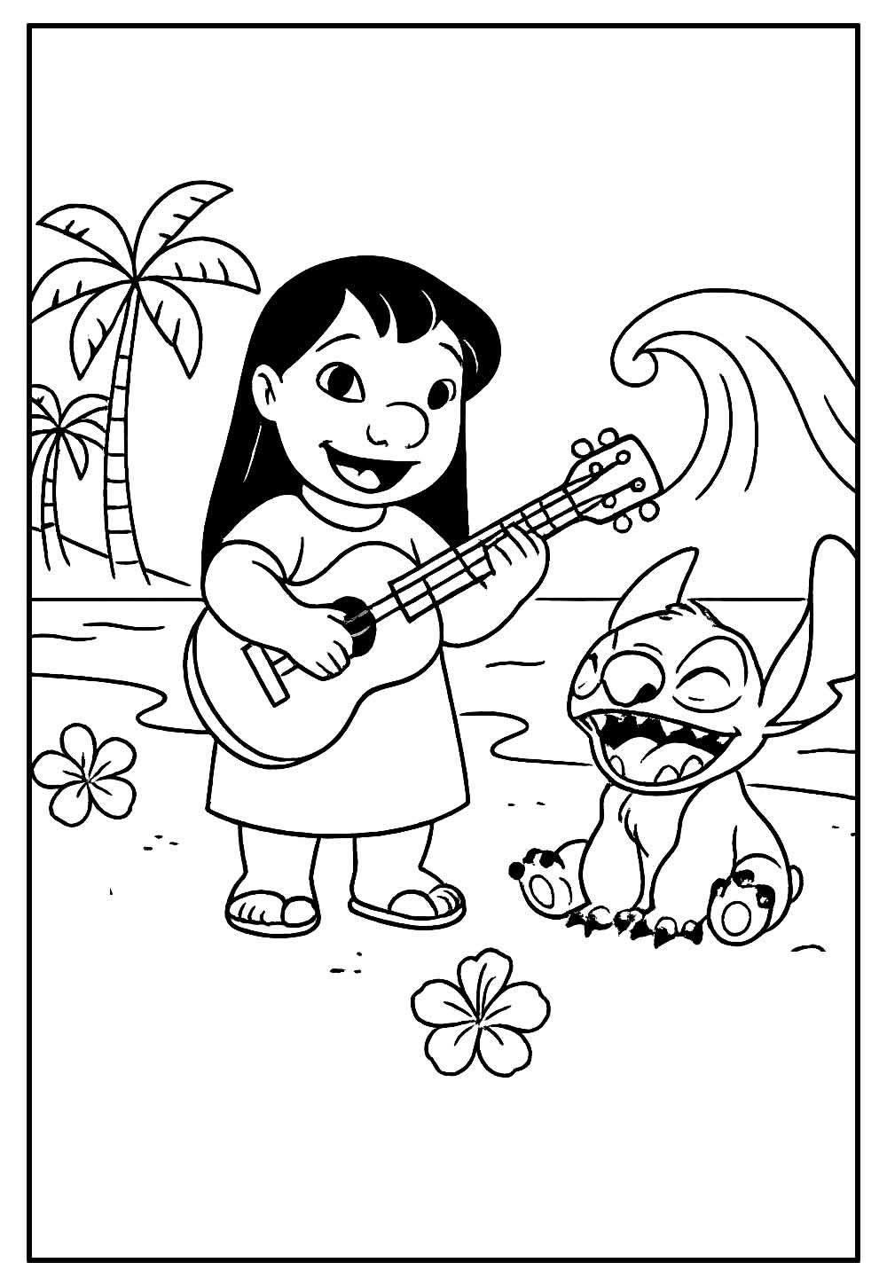 Desenho de Liloe e Stitch