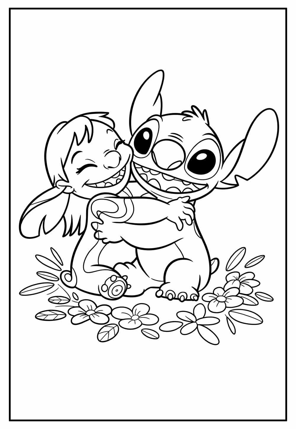 Desenho de Liloe e Stitch