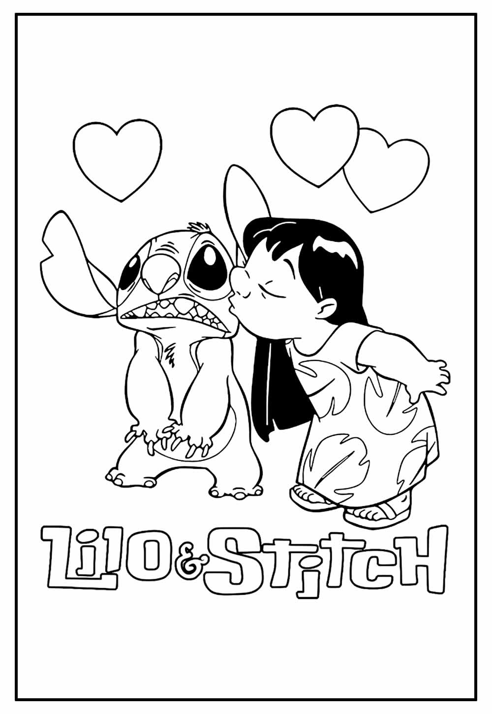 Desenho de Liloe e Stitch