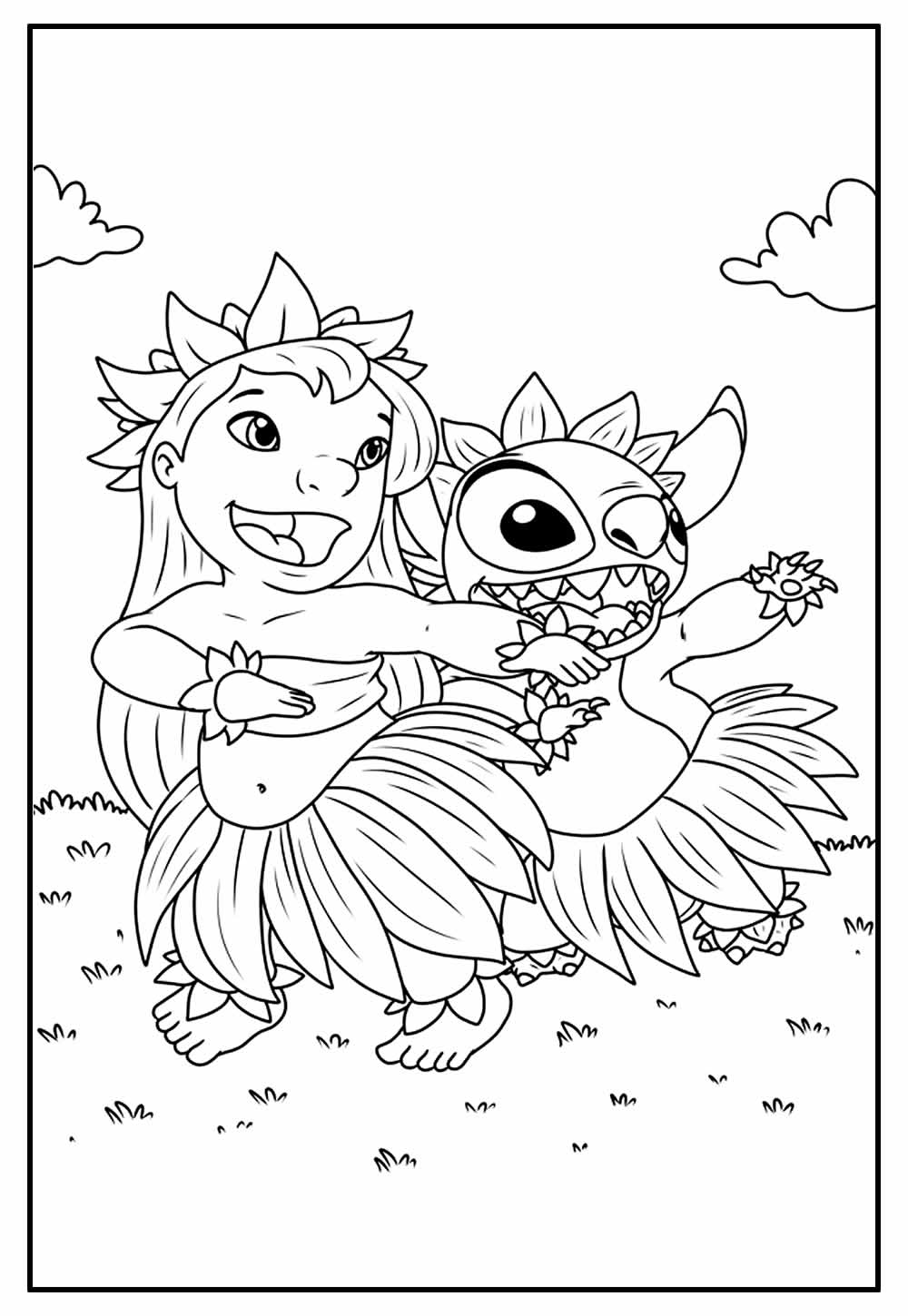 Desenho de Liloe e Stitch para colorir