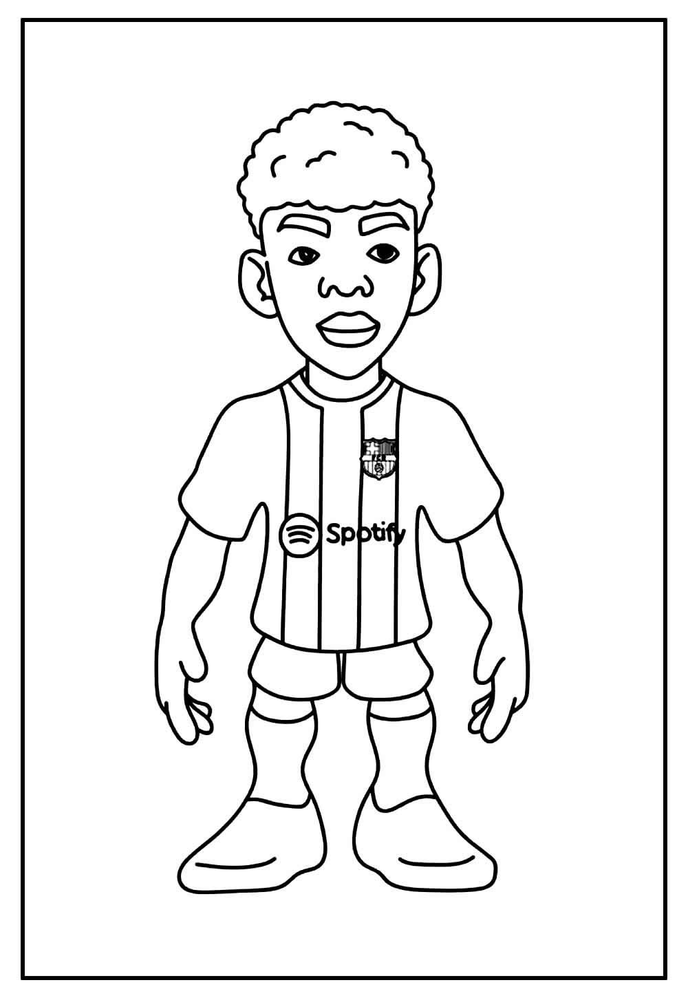 Desenho fofo de Lamine Yamal para colorir