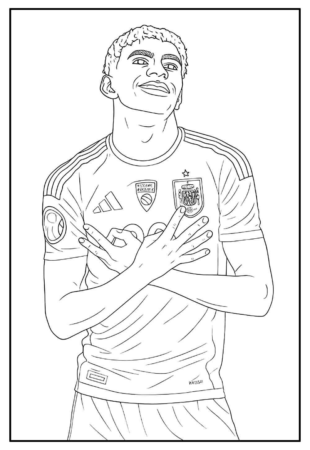 Desenho de Lamine Yamal para colorir