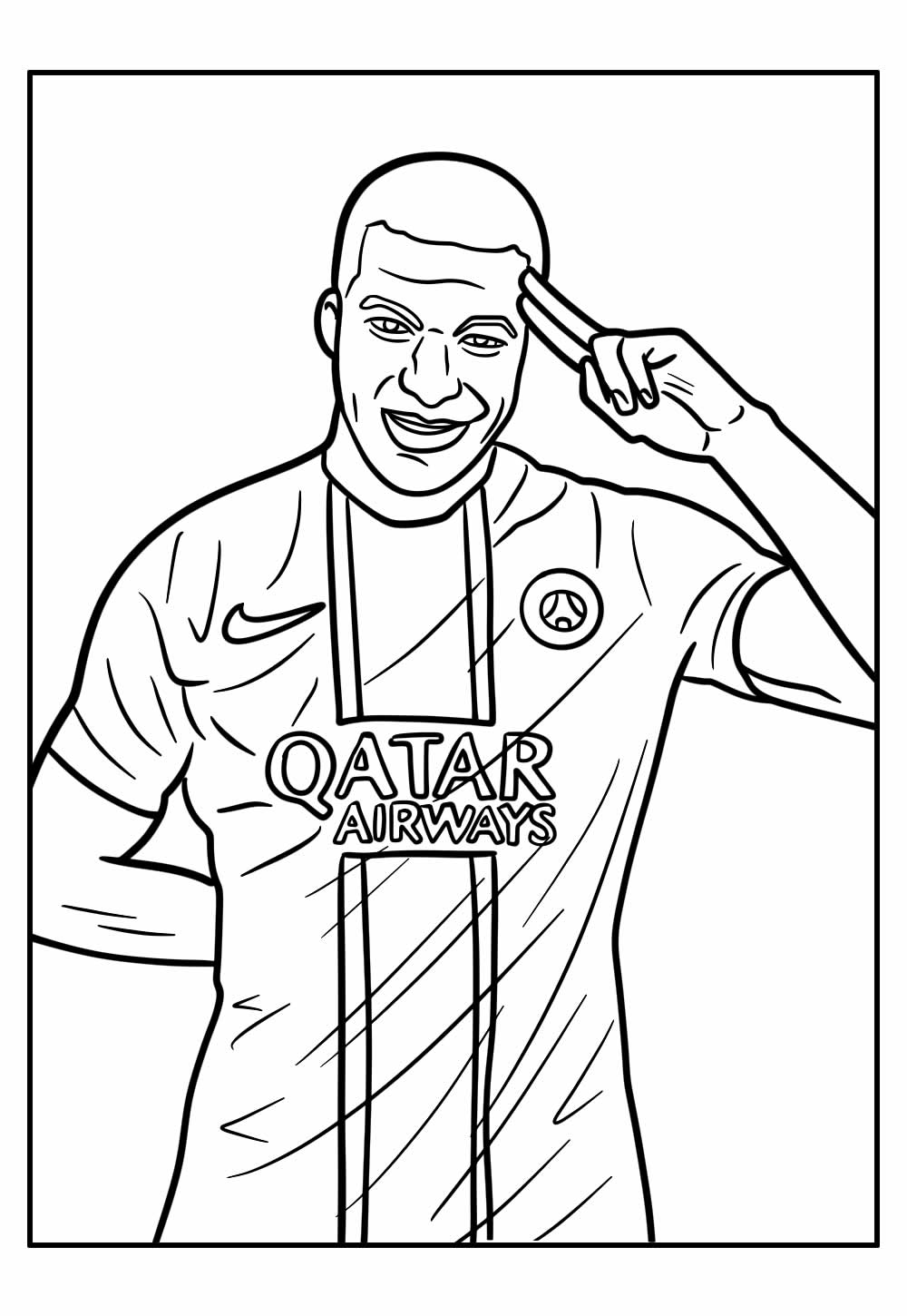 Desenhos de Mbappé para colorir