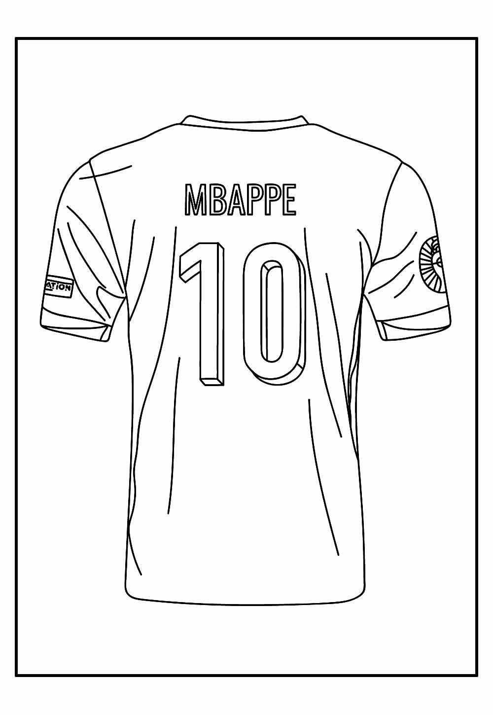 Desenho da Camisa de Mbappé para colorir