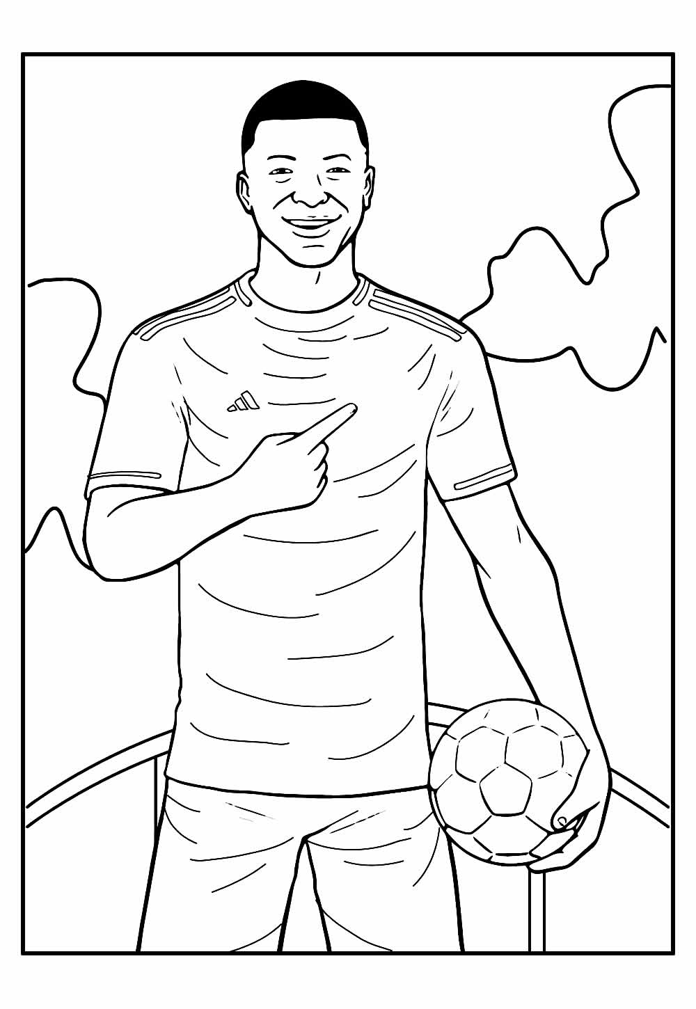 Desenho de Mbappé para colorir