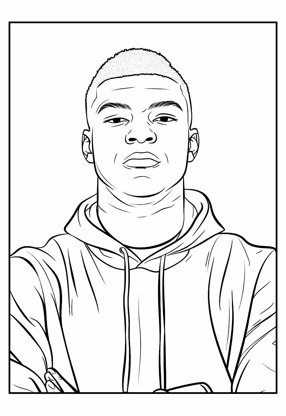 Desenho de Kylian Mbappé para colorir