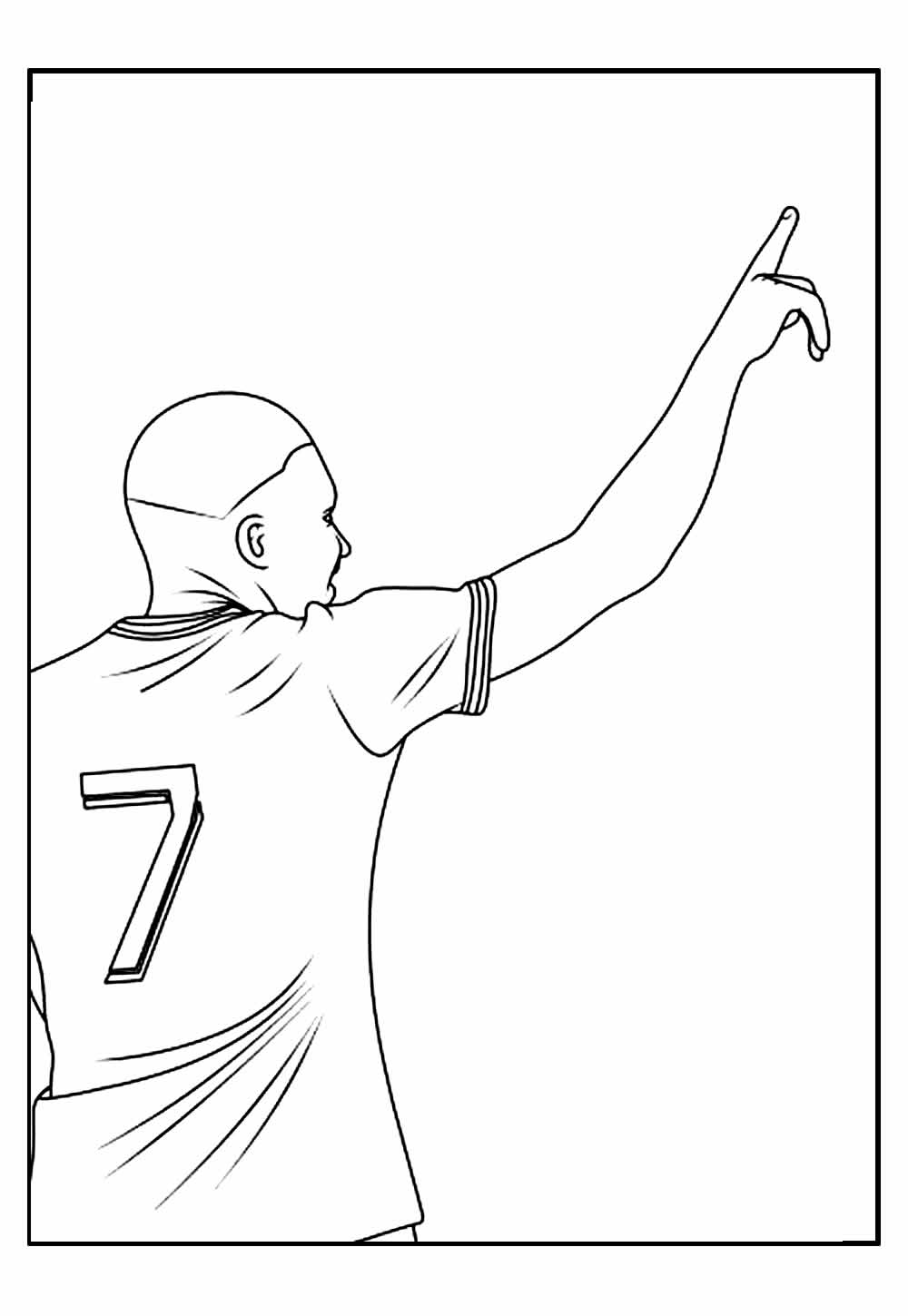 Desenho de Kylian Mbappé para pintar