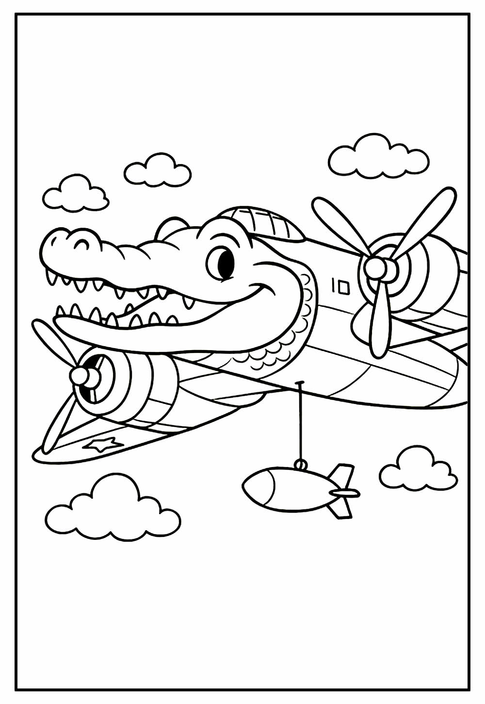 Pintar Desenho Tralalero Tralala - Jacaré Avião