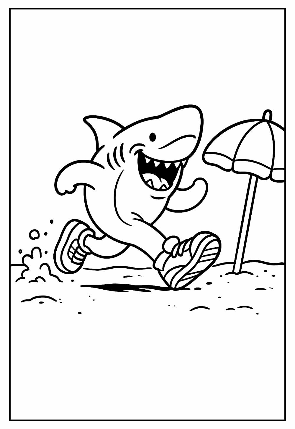 Desenho de Tralalero Tralala - Tubarão de Tênis
