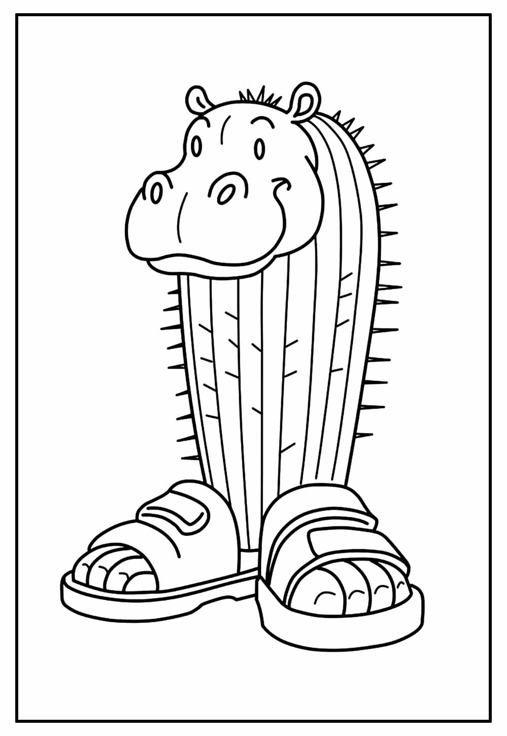 Desenho de Cacto Hipopótamo - Tralalero Tralala