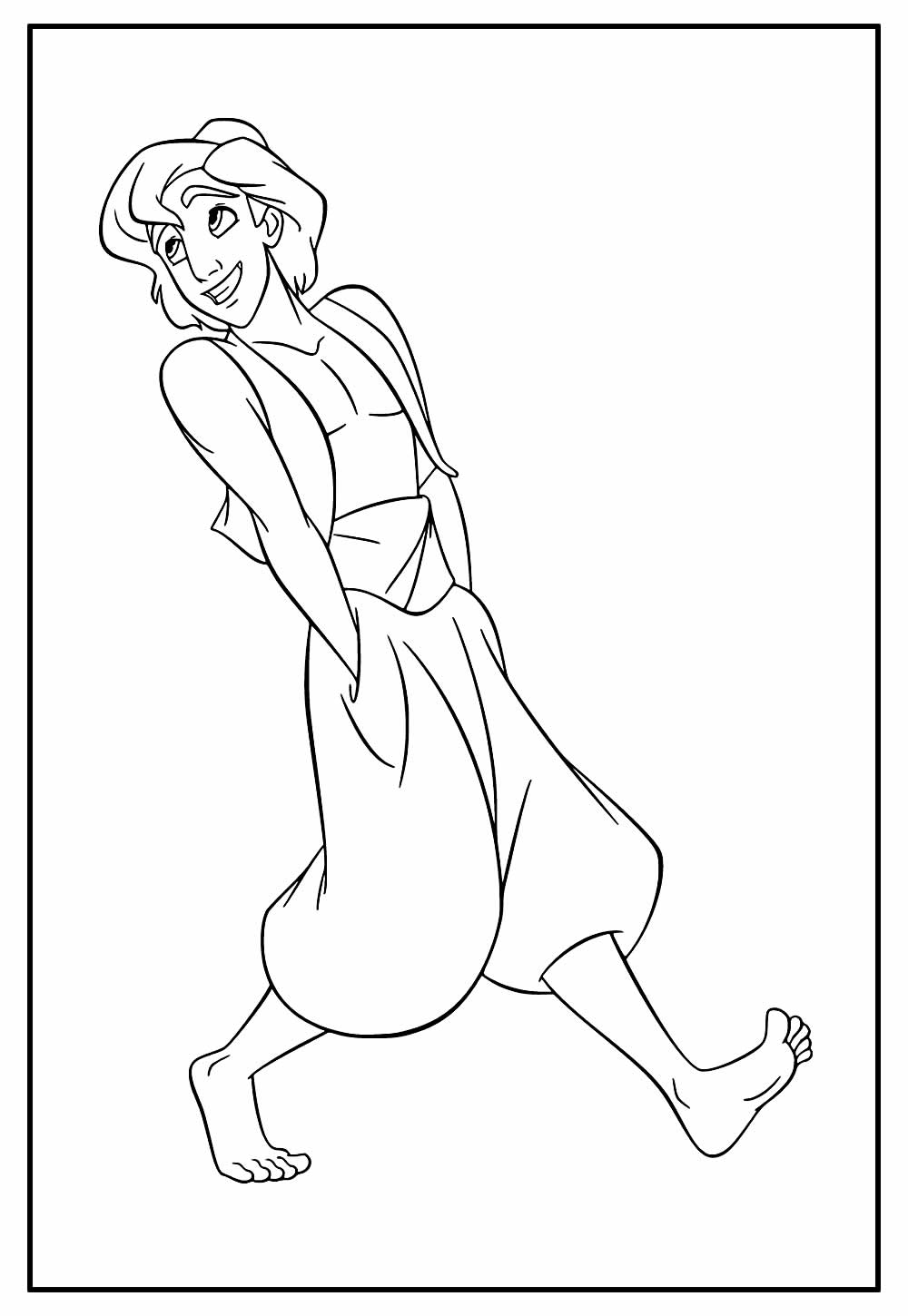 Desenho de Aladim para colorir