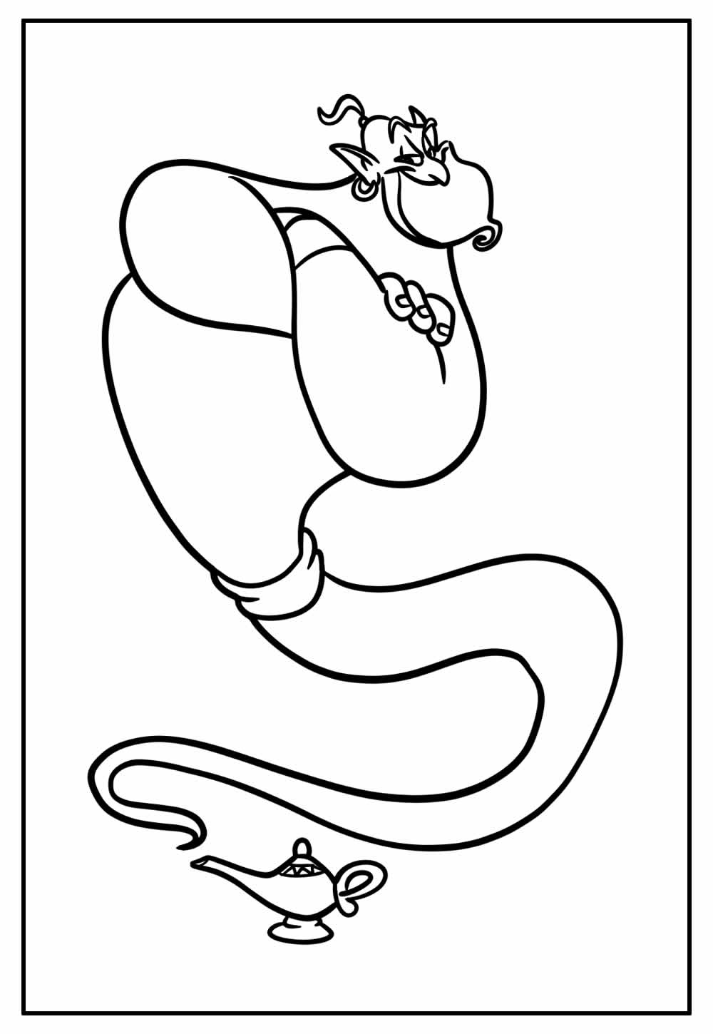 Desenho de Aladim para pintar