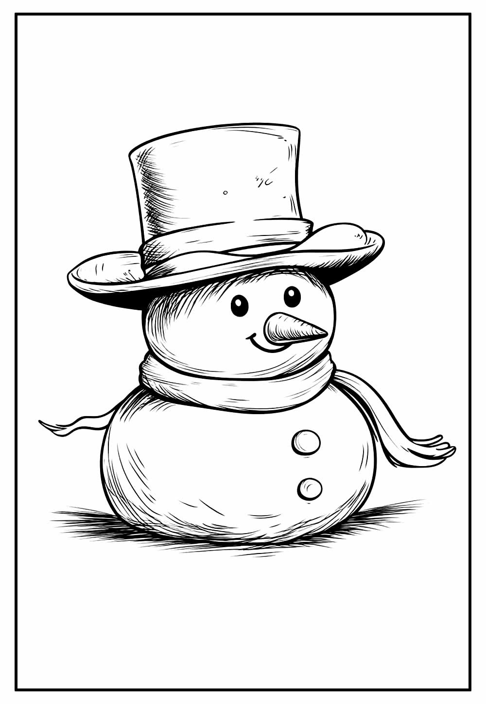 Desenho Fofo de Boneco de Neve