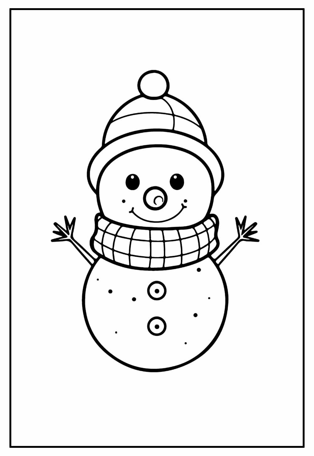 Desenho de Boneco de Neve para pintar